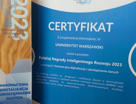 Uniwersytet Warszawski Laureatem Polskiej Nagrody Inteligentnego Rozwoju 2023 w kategorii Innowacyjna digitalizacja i udostępnianie danych